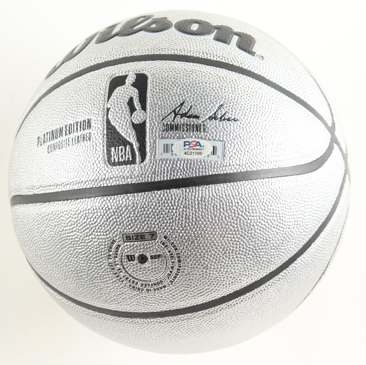 Larry Bird Signed NBA Platinum Edition Basketball with Display Stand (PSA) at PristineAuction.com Larry Bird Signed NBA Platinum Edition Basketball with Display Stand (PSA) at PristineAuction.com