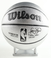 Larry Bird Signed NBA Platinum Edition Basketball with Display Stand (PSA) at PristineAuction.com