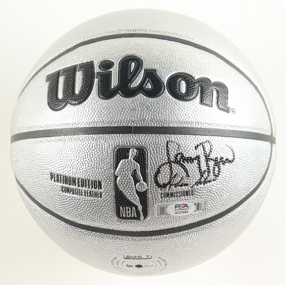 Larry Bird Signed NBA Platinum Edition Basketball with Display Stand (PSA) at PristineAuction.com Larry Bird Signed NBA Platinum Edition Basketball with Display Stand (PSA) at PristineAuction.com