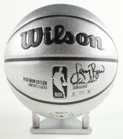 Larry Bird Signed NBA Platinum Edition Basketball with Display Stand (PSA) at PristineAuction.com