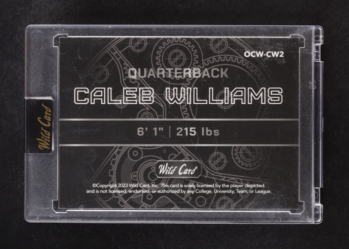 Caleb Williams 2023 Wild Card QB 1 On The Clock #OCW-CW2 RC #21/50 at PristineAuction.com Caleb Williams 2023 Wild Card QB 1 On The Clock #OCW-CW2 RC #21/50 at PristineAuction.com