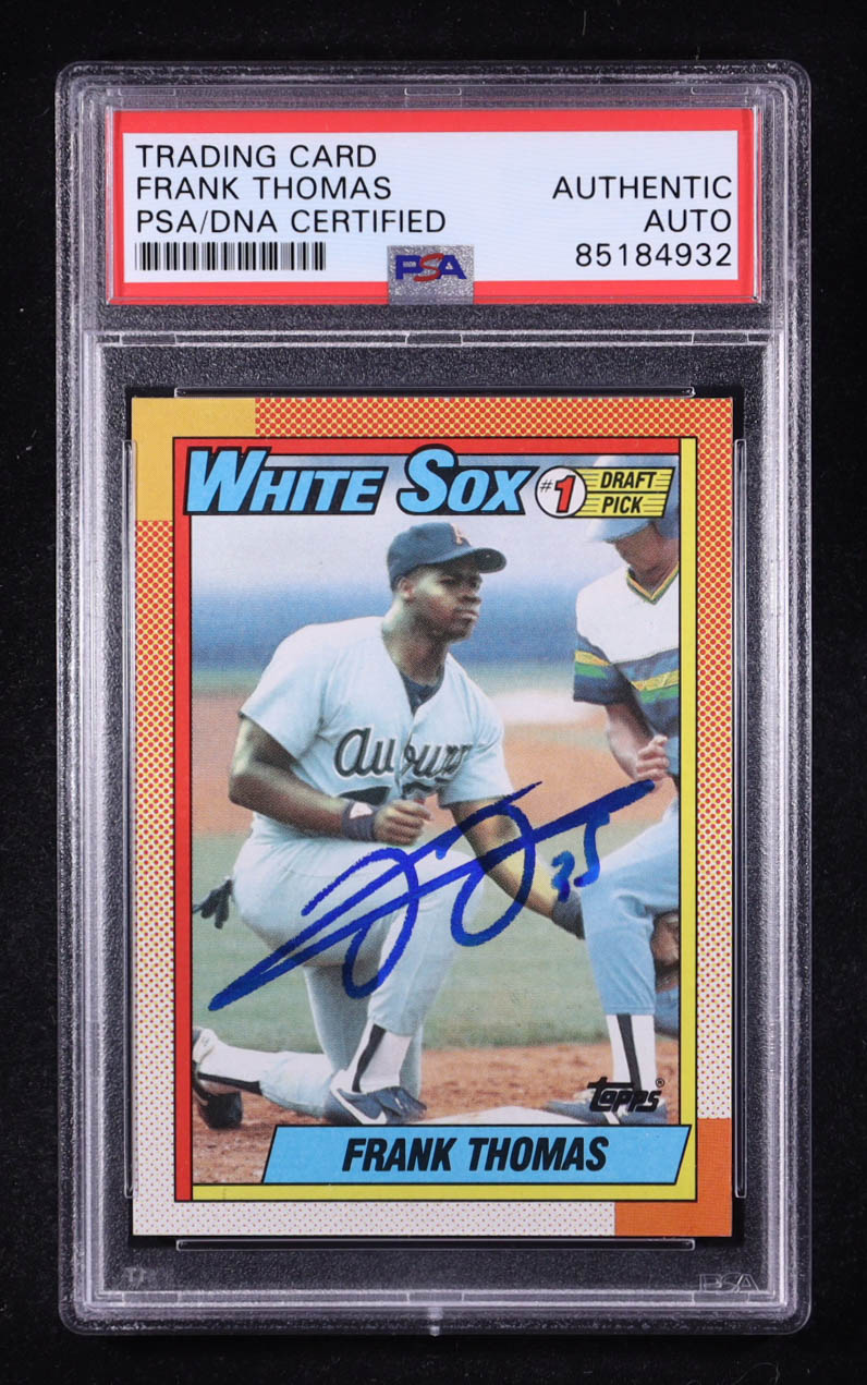 Frank Thomas Signed 1990 Topps #414B RC (PSA) at PristineAuction.com Frank Thomas Signed 1990 Topps #414B RC (PSA) at PristineAuction.com