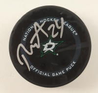 Roope Hintz Signed Stars Game-Used Hockey Puck (Fanatics & JSA) at PristineAuction.com