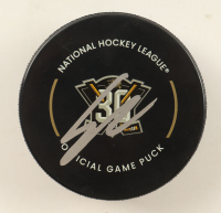 Leo Carlsson Signed Ducks 30th Anniversary Logo Hockey Puck (JSA) at PristineAuction.com