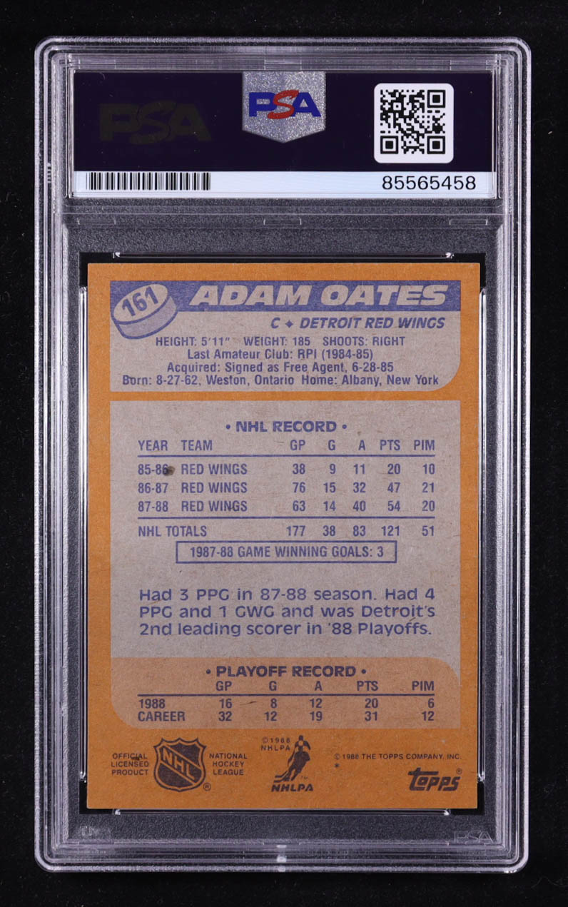 Adam Oates Signed 1988 Topps #161 (PSA) at PristineAuction.com Adam Oates Signed 1988 Topps #161 (PSA) at PristineAuction.com