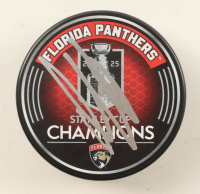 Aleksander Barkov Signed Panthers 2025 Stanley Cup Champions Commemorative Hockey Puck (JSA) at PristineAuction.com