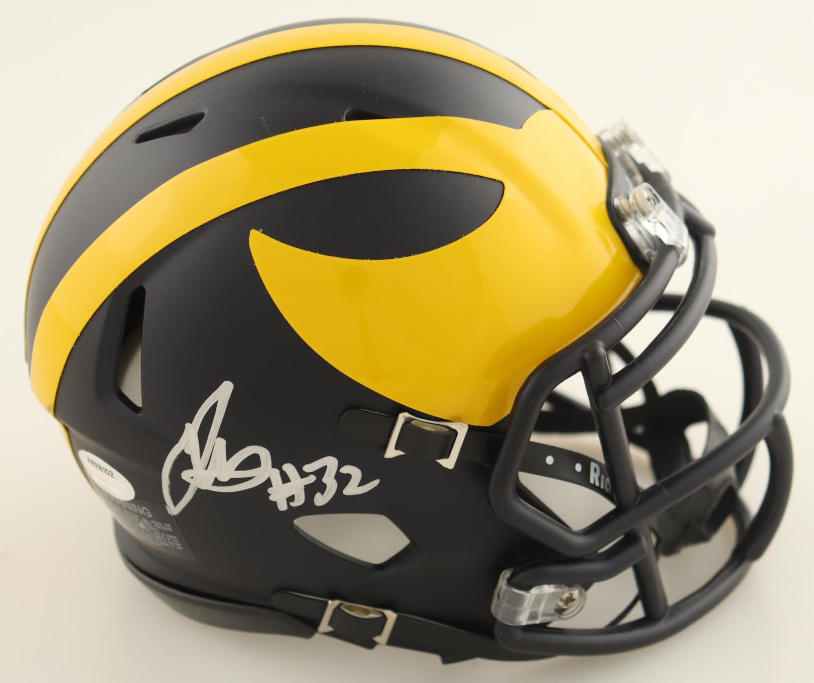 Jaylen Harrell Signed Michigan Wolverines Speed Mini Helmet (Schwartz) at PristineAuction.com Jaylen Harrell Signed Michigan Wolverines Speed Mini Helmet (Schwartz) at PristineAuction.com