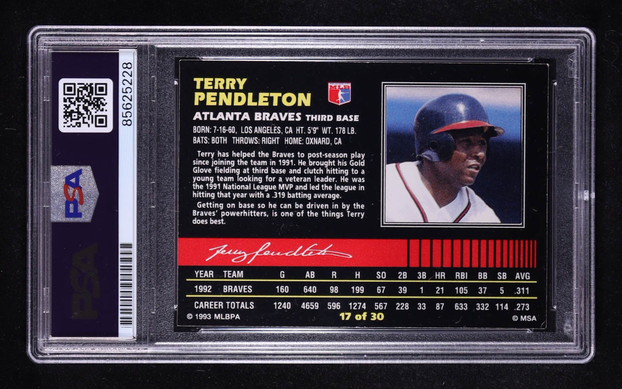 Terry Pendleton Signed 1993 Post #17 (PSA) at PristineAuction.com Terry Pendleton Signed 1993 Post #17 (PSA) at PristineAuction.com