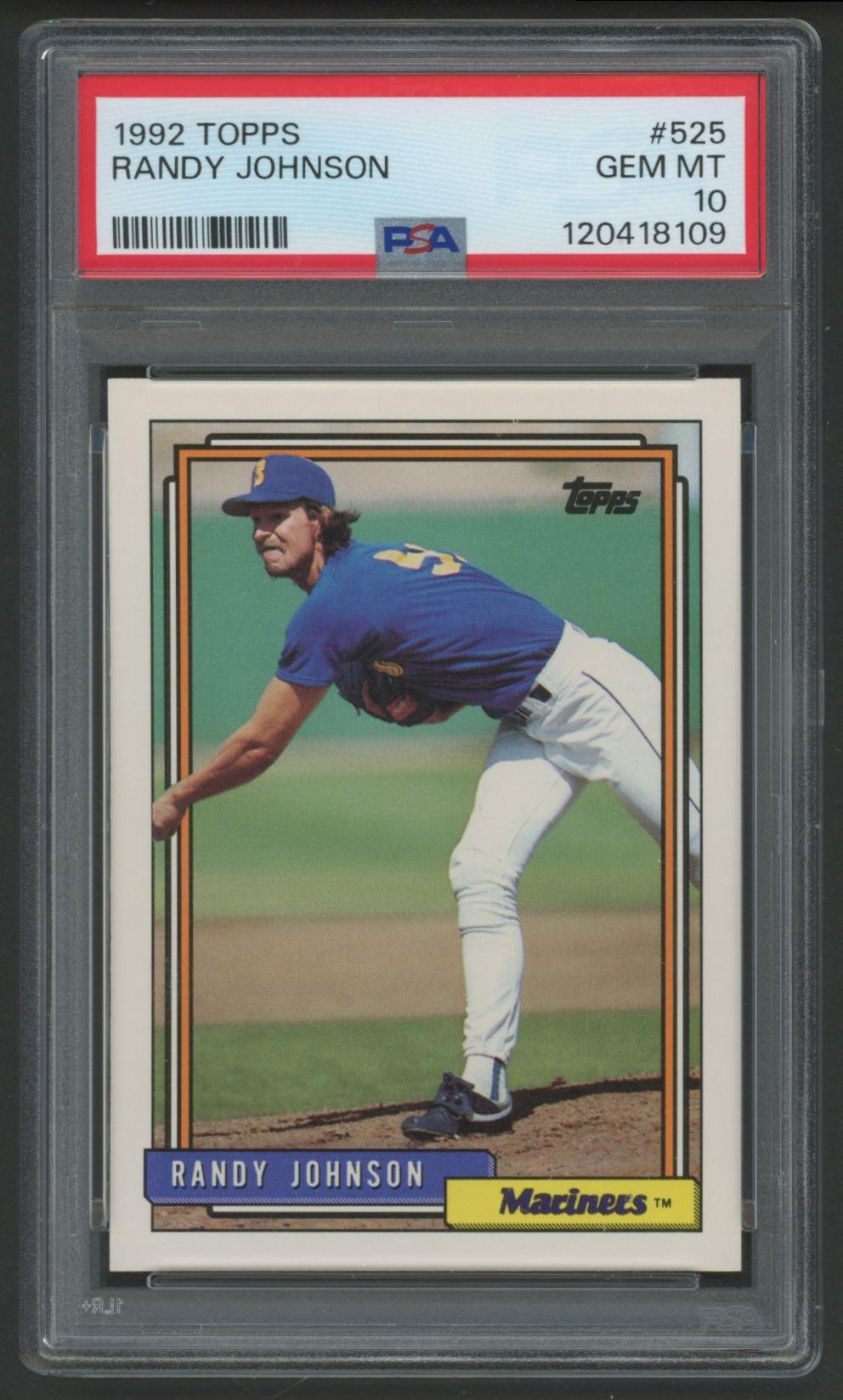 Randy Johnson 1992 Topps #525 (PSA 10) at PristineAuction.com Randy Johnson 1992 Topps #525 (PSA 10) at PristineAuction.com