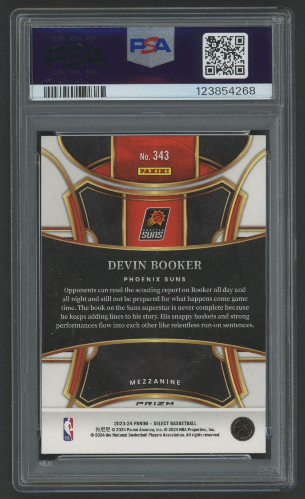Devin Booker 2023 Select Red Cracked Ice #343 (PSA 10) at PristineAuction.com Devin Booker 2023 Select Red Cracked Ice #343 (PSA 10) at PristineAuction.com