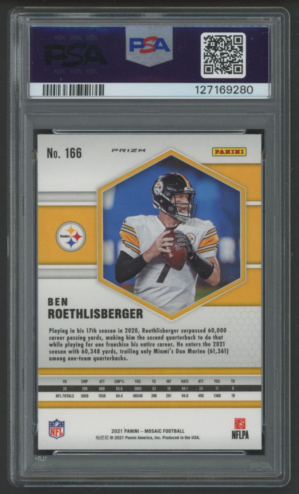 Ben Roethlisberger 2021 Mosaic Mosaic #166 (PSA 10) at PristineAuction.com Ben Roethlisberger 2021 Mosaic Mosaic #166 (PSA 10) at PristineAuction.com