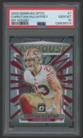 Christian McCaffrey 2023 Donruss Optic My House! #7 (PSA 10) at PristineAuction.com