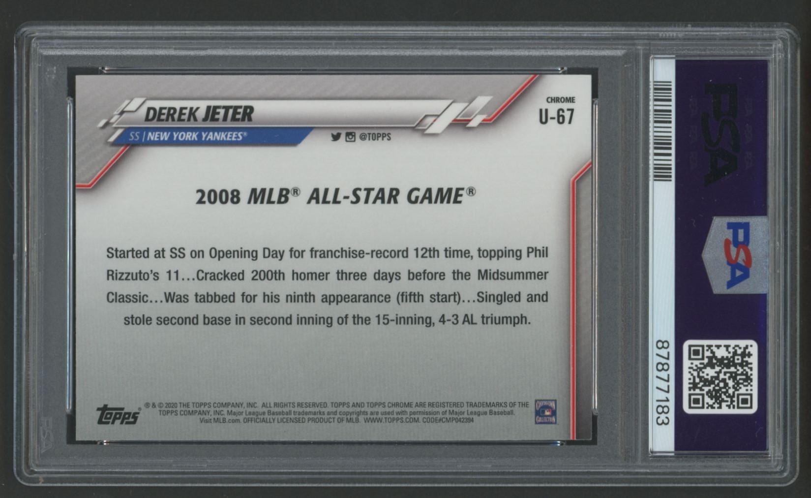 Derek Jeter 2020 Topps Chrome Update #U67 (PSA 10) at PristineAuction.com Derek Jeter 2020 Topps Chrome Update #U67 (PSA 10) at PristineAuction.com