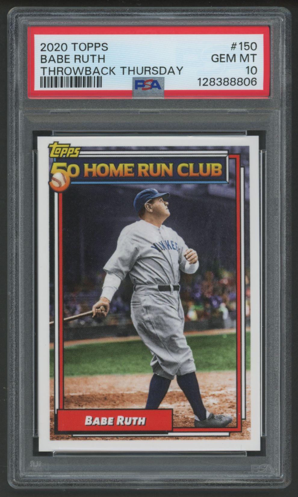 Babe Ruth 2020 Topps Throwback Thursday #150 (PSA 10) at PristineAuction.com Babe Ruth 2020 Topps Throwback Thursday #150 (PSA 10) at PristineAuction.com