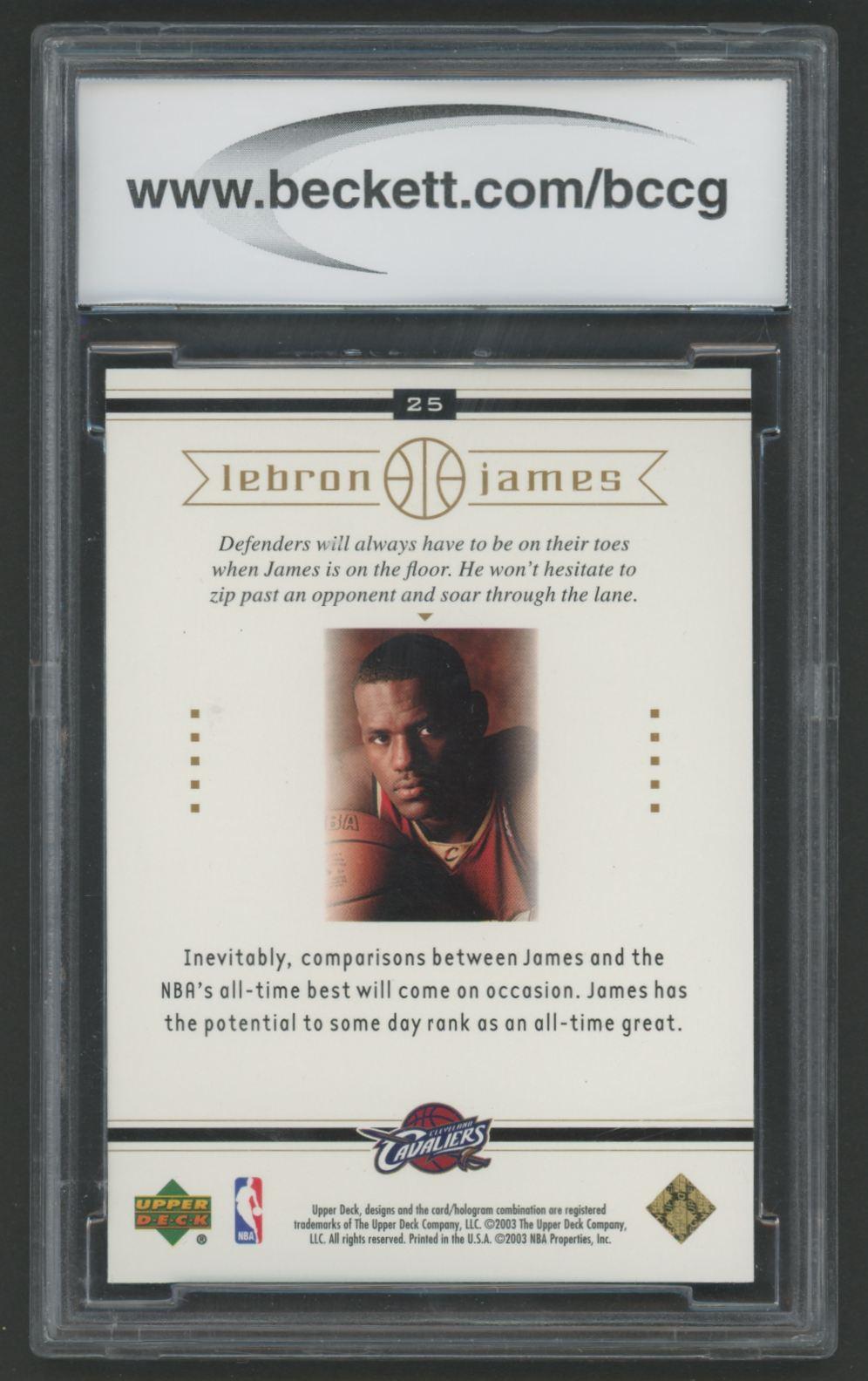 Lebron James 2003 Upper Deck Lebron James Box Set #25 RC (BCCG 10) at PristineAuction.com Lebron James 2003 Upper Deck Lebron James Box Set #25 RC (BCCG 10) at PristineAuction.com