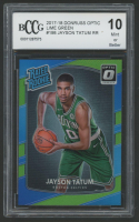 Jayson Tatum 2017-18 Donruss Optic RR Lime Green #198 #170/175 (BCCG 10) at PristineAuction.com