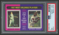 Mickey Mantle / Hank Aaron 1975 Topps / 1957 MVP #195 (PSA 7) at PristineAuction.com