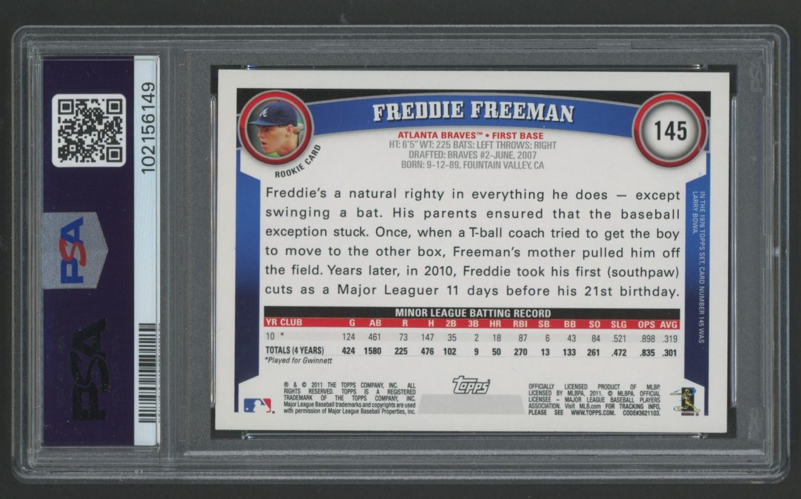 Freddie Freeman 2011 Topps #145 RC (PSA 9) at PristineAuction.com Freddie Freeman 2011 Topps #145 RC (PSA 9) at PristineAuction.com