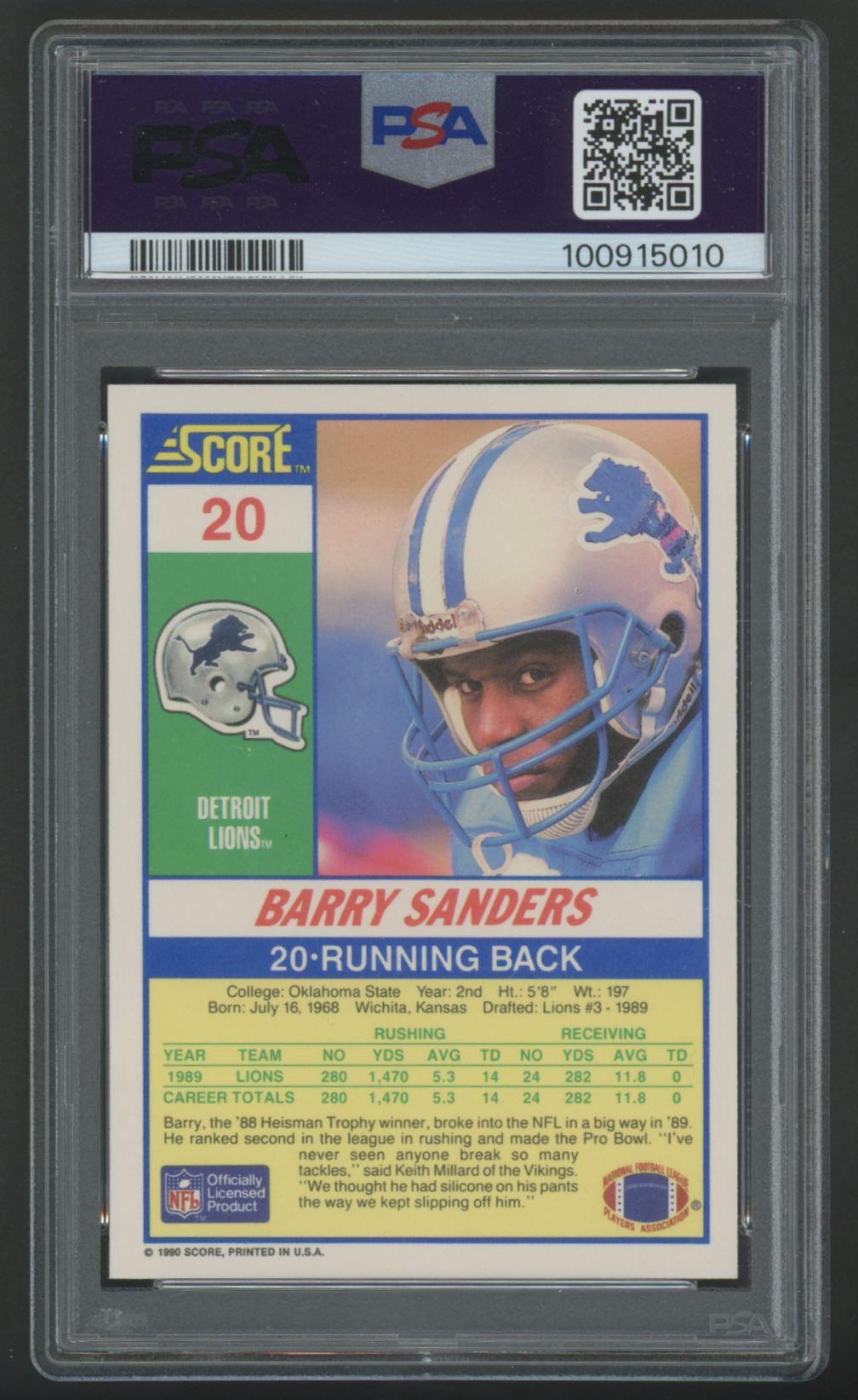 Barry Sanders 1990 Score #20 (PSA 10) at PristineAuction.com Barry Sanders 1990 Score #20 (PSA 10) at PristineAuction.com