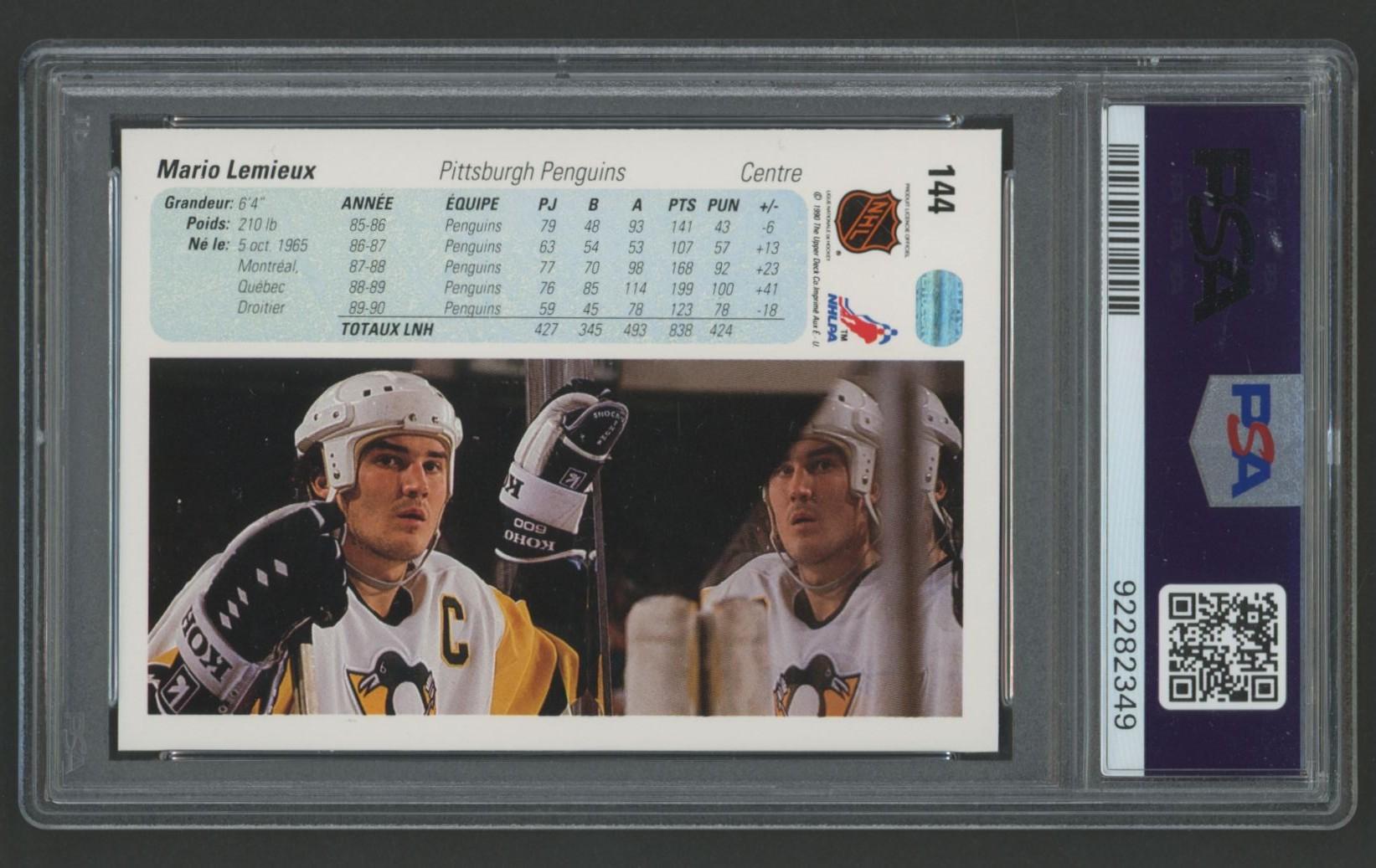 Mario Lemieux 1990 Upper Deck French #144 (PSA 10) at PristineAuction.com Mario Lemieux 1990 Upper Deck French #144 (PSA 10) at PristineAuction.com
