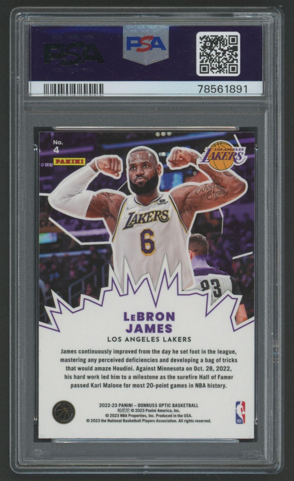LeBron James 2022 Donruss Optic My House #4 (PSA 10) at PristineAuction.com LeBron James 2022 Donruss Optic My House #4 (PSA 10) at PristineAuction.com