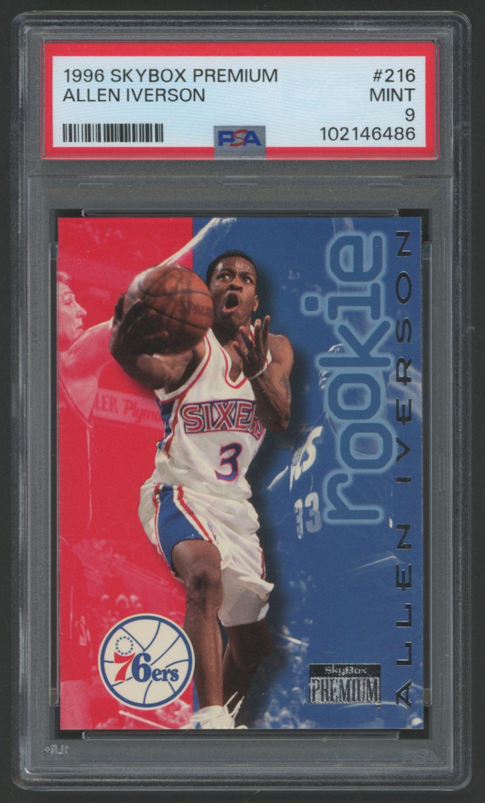 Allen Iverson 1996 Skybox Premium #216 (PSA 9) at PristineAuction.com Allen Iverson 1996 Skybox Premium #216 (PSA 9) at PristineAuction.com