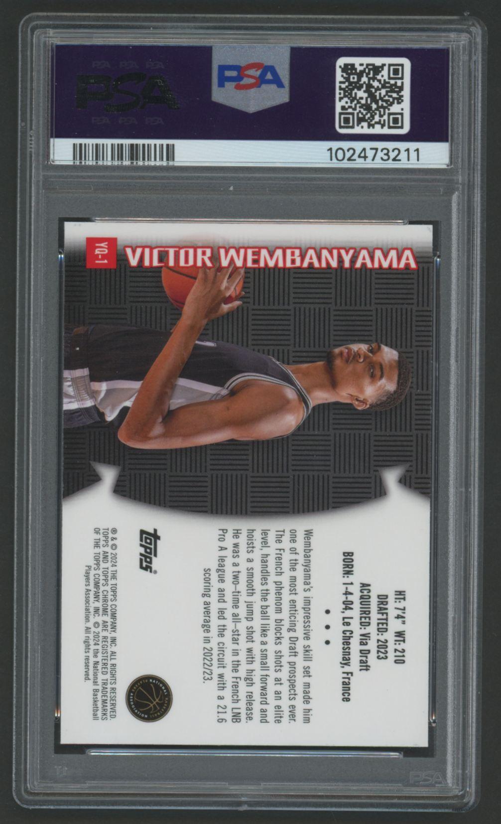 Victor Wembanyama 2023 Topps Chrome Youthquake #1 (PSA 9) at PristineAuction.com Victor Wembanyama 2023 Topps Chrome Youthquake #1 (PSA 9) at PristineAuction.com