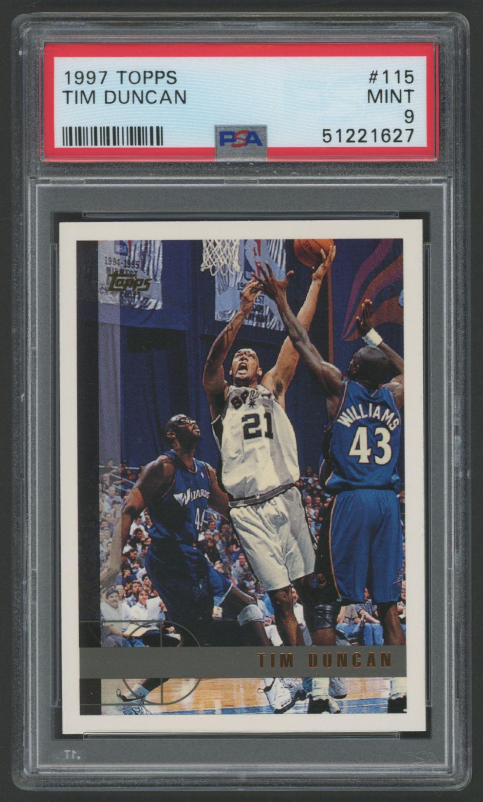 Tim Duncan 1997-98 Topps #115 (PSA 9) at PristineAuction.com Tim Duncan 1997-98 Topps #115 (PSA 9) at PristineAuction.com