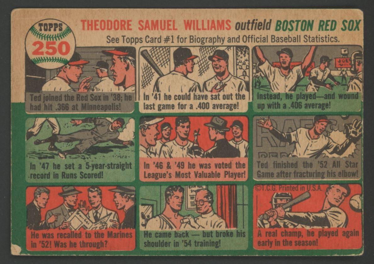 Ted Williams 1954 Topps #250 at PristineAuction.com Ted Williams 1954 Topps #250 at PristineAuction.com