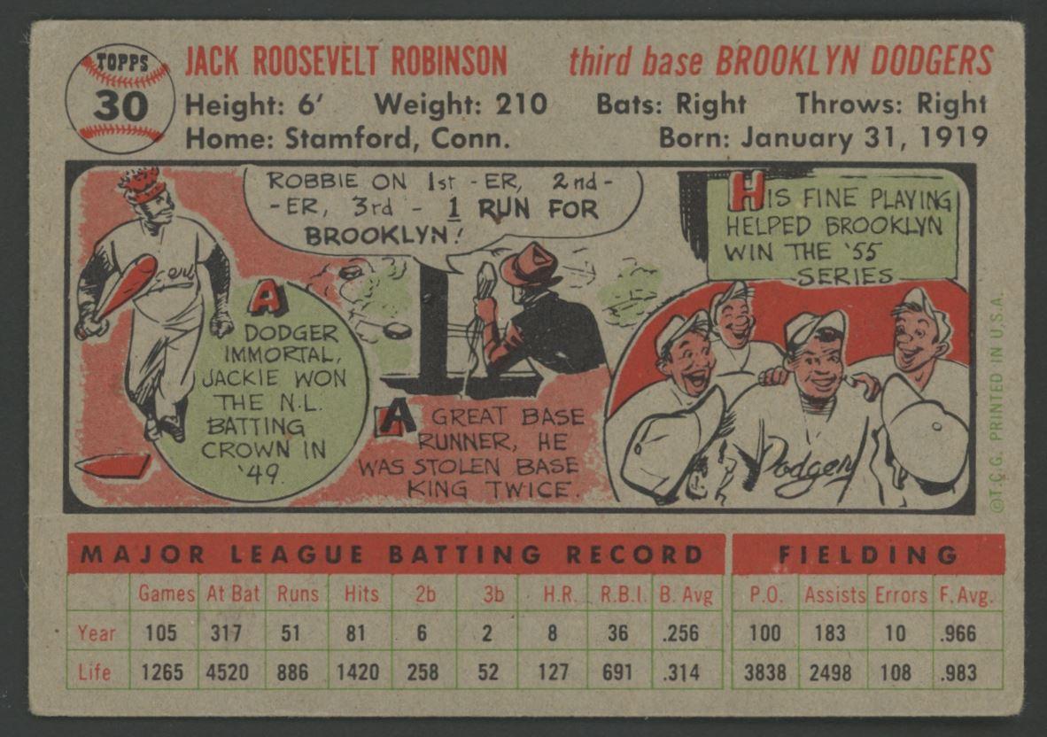 Jackie Robinson 1956 Topps #30 at PristineAuction.com Jackie Robinson 1956 Topps #30 at PristineAuction.com