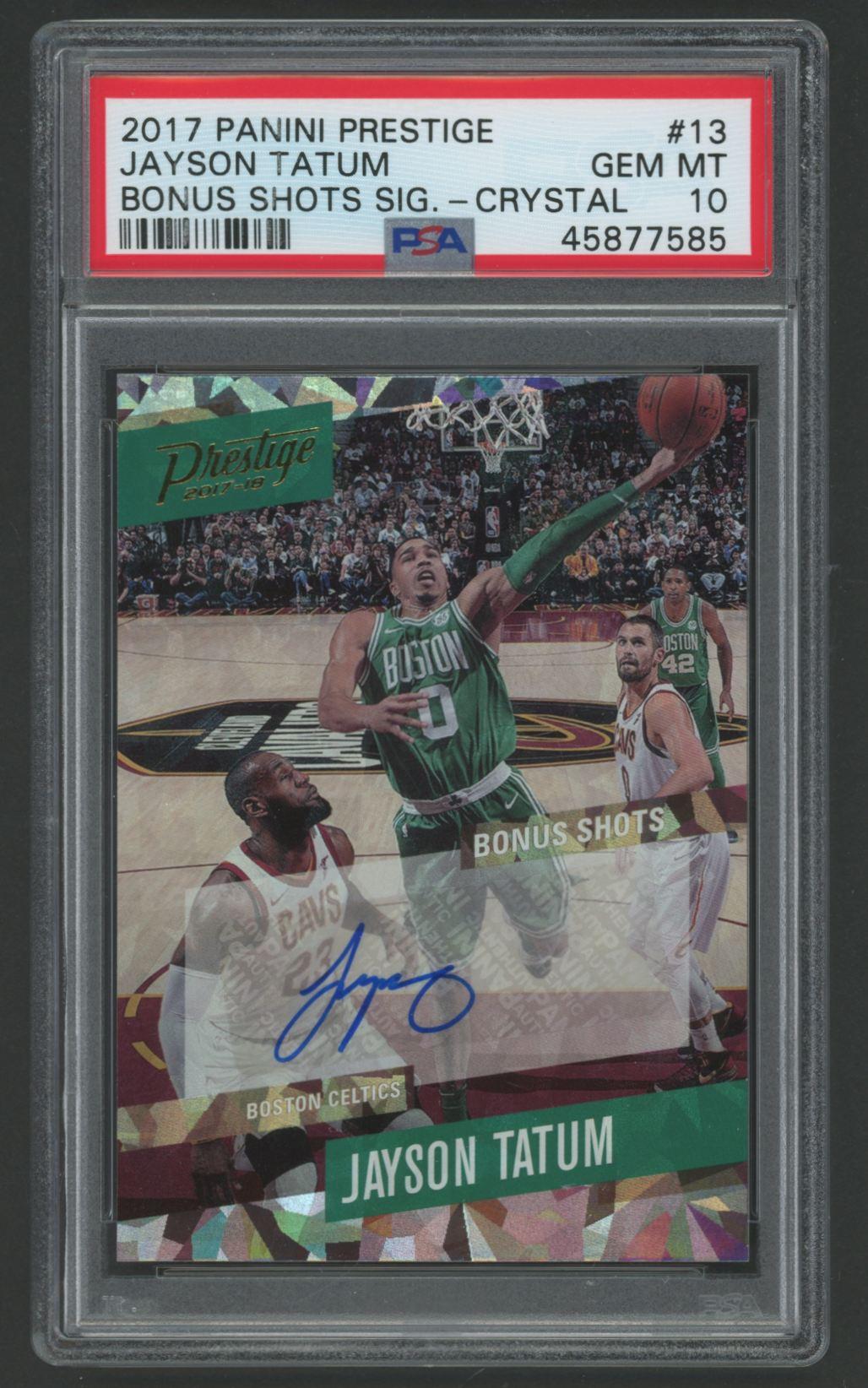 Jayson Tatum 2017-18 Prestige Bonus Shots Signatures Crystal #13 RC (PSA 10) at PristineAuction.com Jayson Tatum 2017-18 Prestige Bonus Shots Signatures Crystal #13 RC (PSA 10) at PristineAuction.com