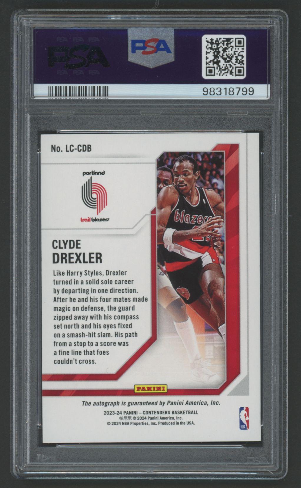 Clyde Drexler 2023 Contenders Legendary Contenders Autograph #LCCDB #75/75 (PSA 10) at PristineAuction.com Clyde Drexler 2023 Contenders Legendary Contenders Autograph #LCCDB #75/75 (PSA 10) at PristineAuction.com