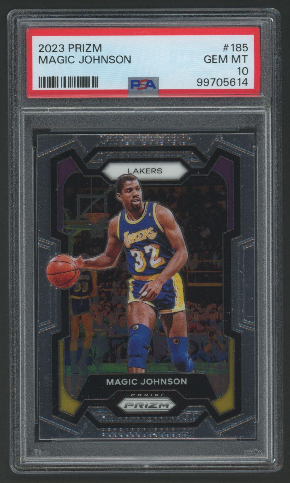 Magic Johnson 2023 Panini Prizm #185 (PSA 10) at PristineAuction.com Magic Johnson 2023 Panini Prizm #185 (PSA 10) at PristineAuction.com