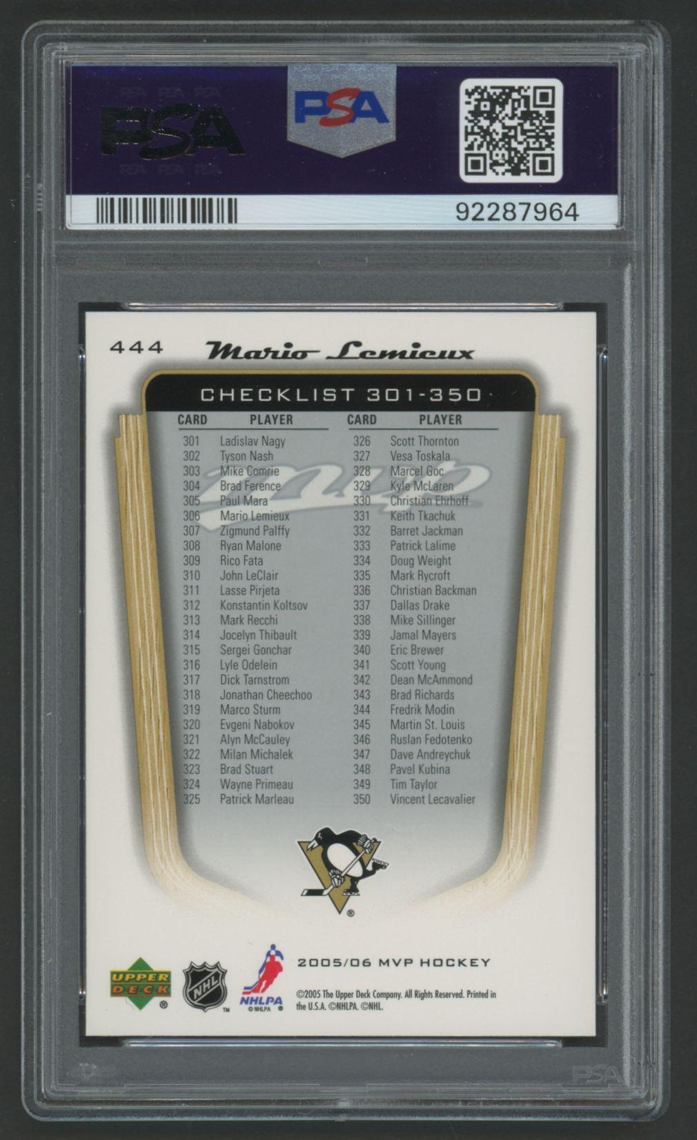Mario Lemieux 2005 Upper Deck MVP #444 (PSA 10) at PristineAuction.com Mario Lemieux 2005 Upper Deck MVP #444 (PSA 10) at PristineAuction.com