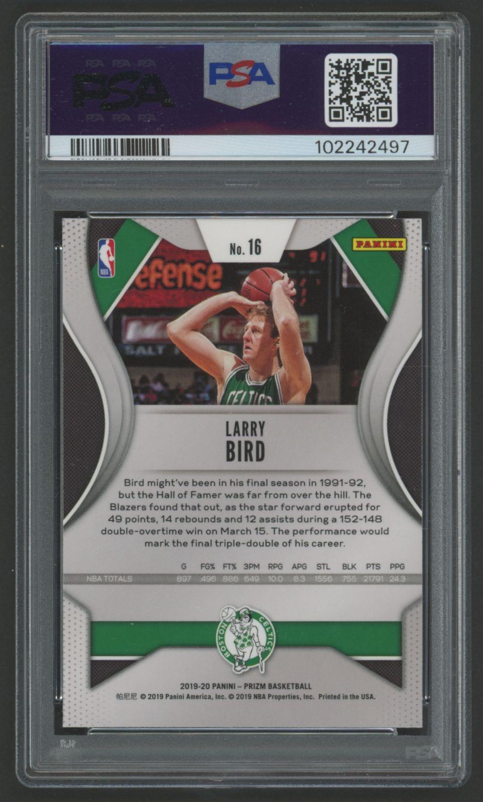 Larry Bird 2019 Panini Prizm #16 (PSA 10) at PristineAuction.com Larry Bird 2019 Panini Prizm #16 (PSA 10) at PristineAuction.com