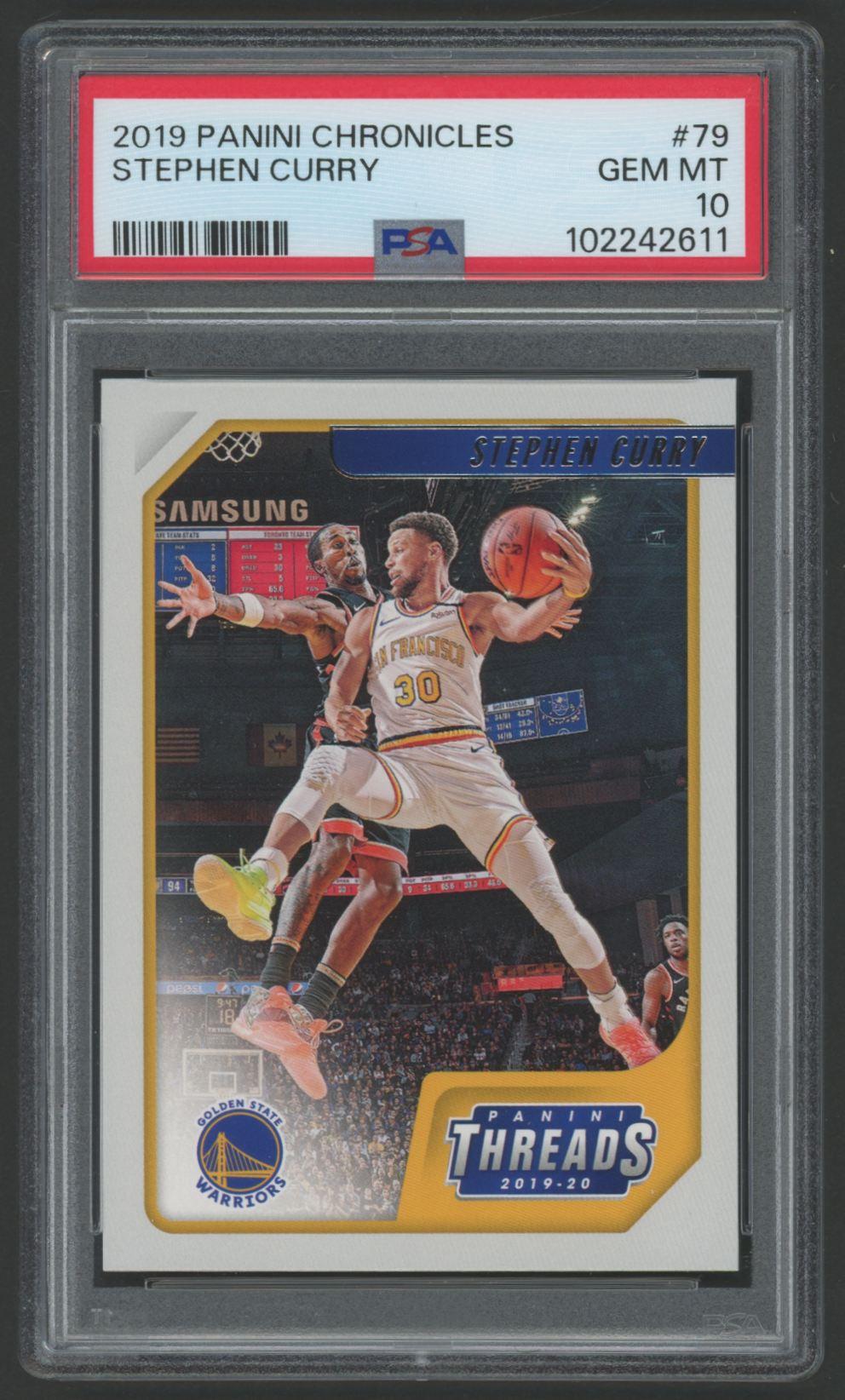 Stephen Curry 2019 Panini Chronicles Threads #79 (PSA 10) at PristineAuction.com Stephen Curry 2019 Panini Chronicles Threads #79 (PSA 10) at PristineAuction.com