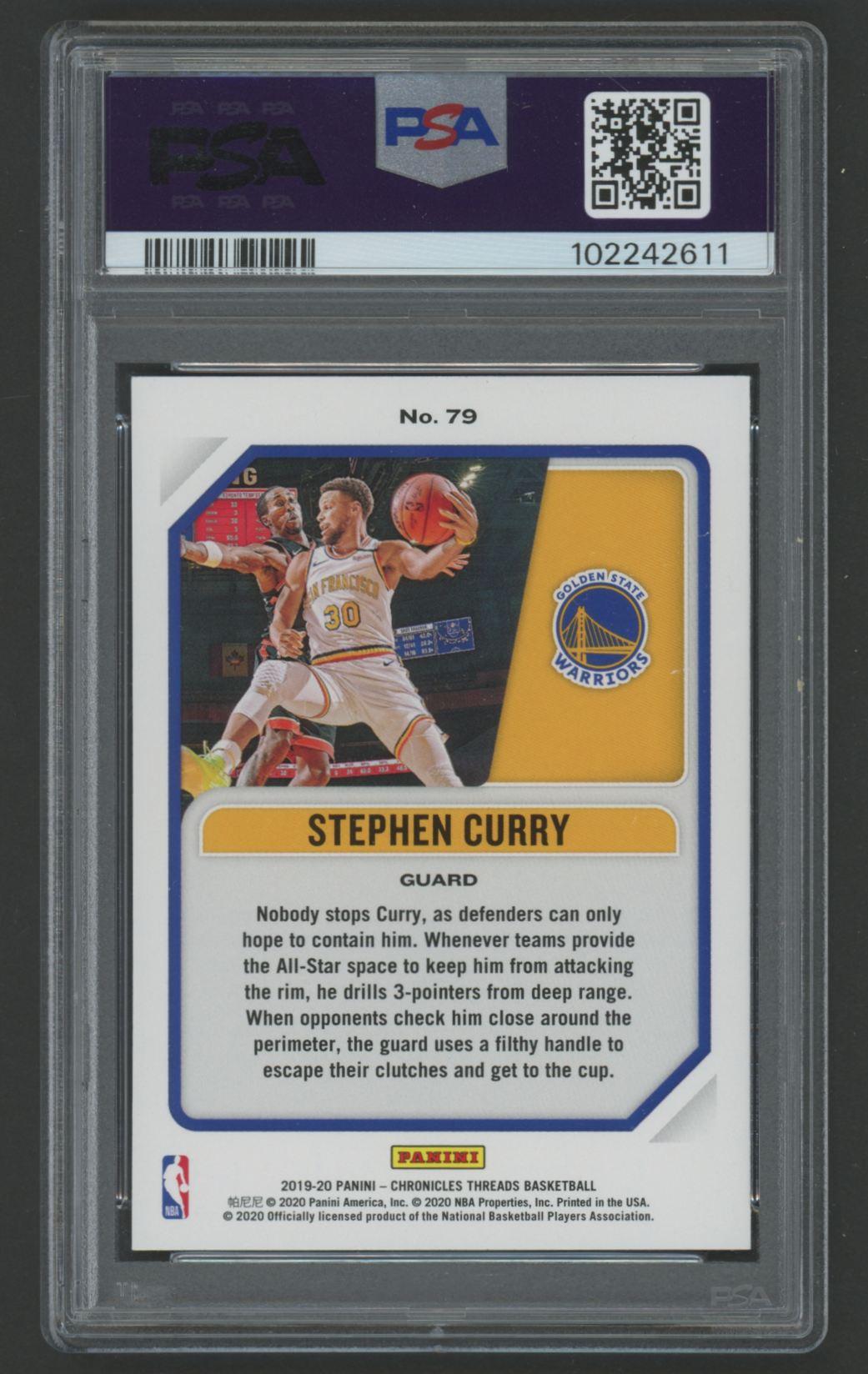 Stephen Curry 2019 Panini Chronicles Threads #79 (PSA 10) at PristineAuction.com Stephen Curry 2019 Panini Chronicles Threads #79 (PSA 10) at PristineAuction.com