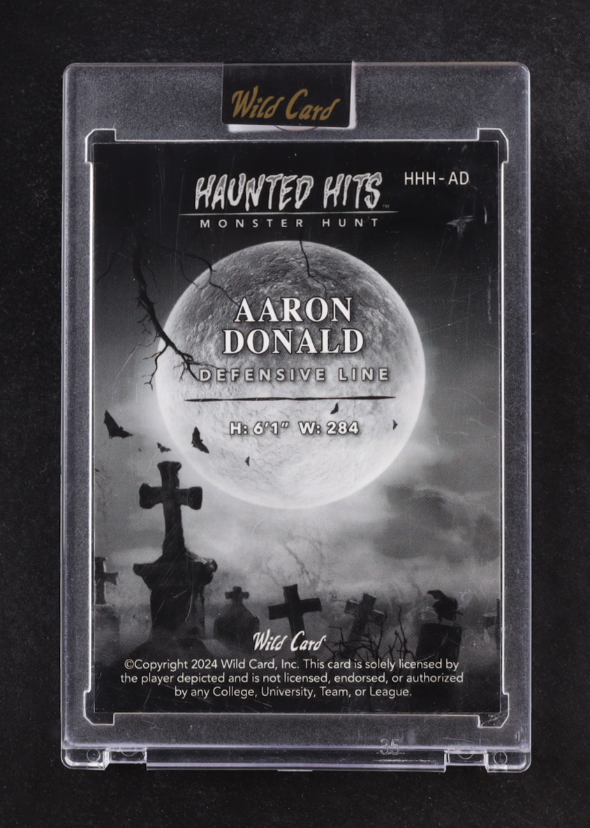 Aaron Donald 2024 Wild Card Haunted Hits Monster Hunt #HHH-AD #1/2 at PristineAuction.com Aaron Donald 2024 Wild Card Haunted Hits Monster Hunt #HHH-AD #1/2 at PristineAuction.com
