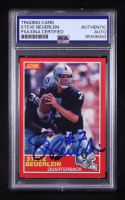 Steve Beuerlein Signed 1989 Score #200 RC (PSA) at PristineAuction.com