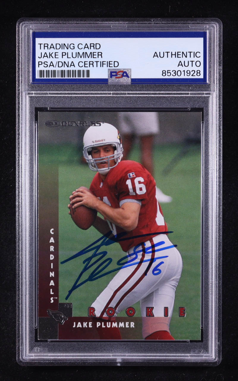 Jake Plummer Signed 1997 Donruss #217 RC (PSA) at PristineAuction.com Jake Plummer Signed 1997 Donruss #217 RC (PSA) at PristineAuction.com