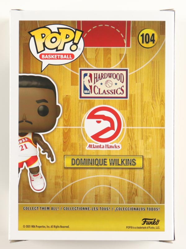 Dominique Wilkins Signed Hawks #104 Funko Pop! Vinyl Figure (Schwartz) at PristineAuction.com Dominique Wilkins Signed Hawks #104 Funko Pop! Vinyl Figure (Schwartz) at PristineAuction.com