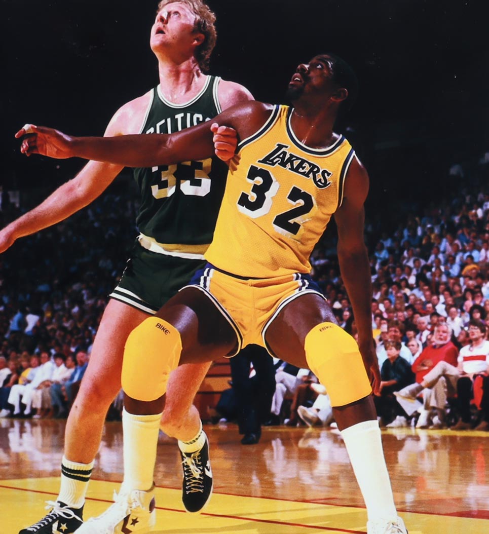 Magic Johnson & Larry Bird Signed Pair of (2) Converse All Star Leather Basketball Shoes with Photo Display Case (Beckett & PSA) at PristineAuction.com Magic Johnson & Larry Bird Signed Pair of (2) Converse All Star Leather Basketball Shoes with Photo Display Case (Beckett & PSA) at PristineAuction.com