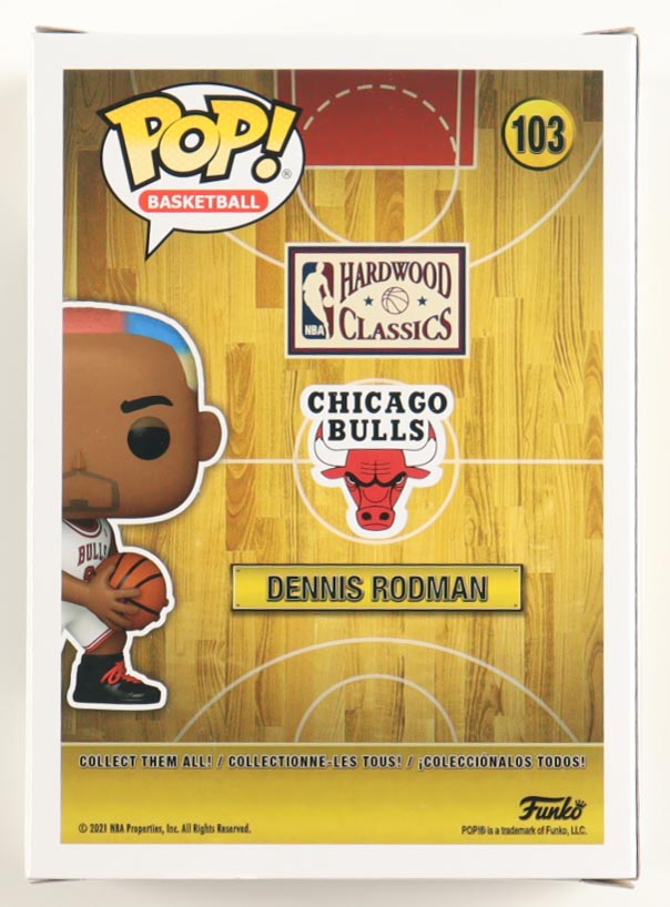 Dennis Rodman Signed Bulls #103 Funko Pop! Vinyl Figure (Schwartz) at PristineAuction.com Dennis Rodman Signed Bulls #103 Funko Pop! Vinyl Figure (Schwartz) at PristineAuction.com