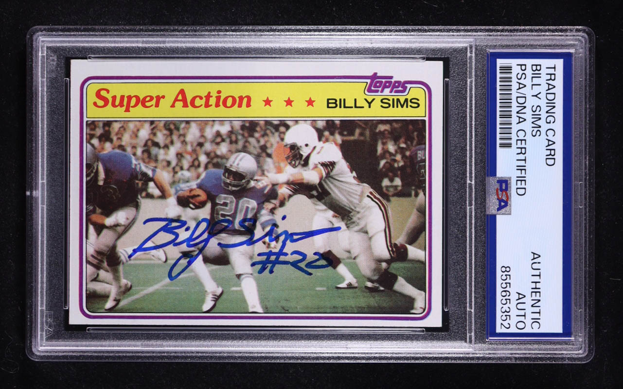 Billy Sims Signed 1981 Topps SA #473 (PSA) at PristineAuction.com Billy Sims Signed 1981 Topps SA #473 (PSA) at PristineAuction.com