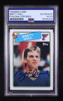 Brett Hull Signed 1988 Topps #66 RC (PSA) at PristineAuction.com