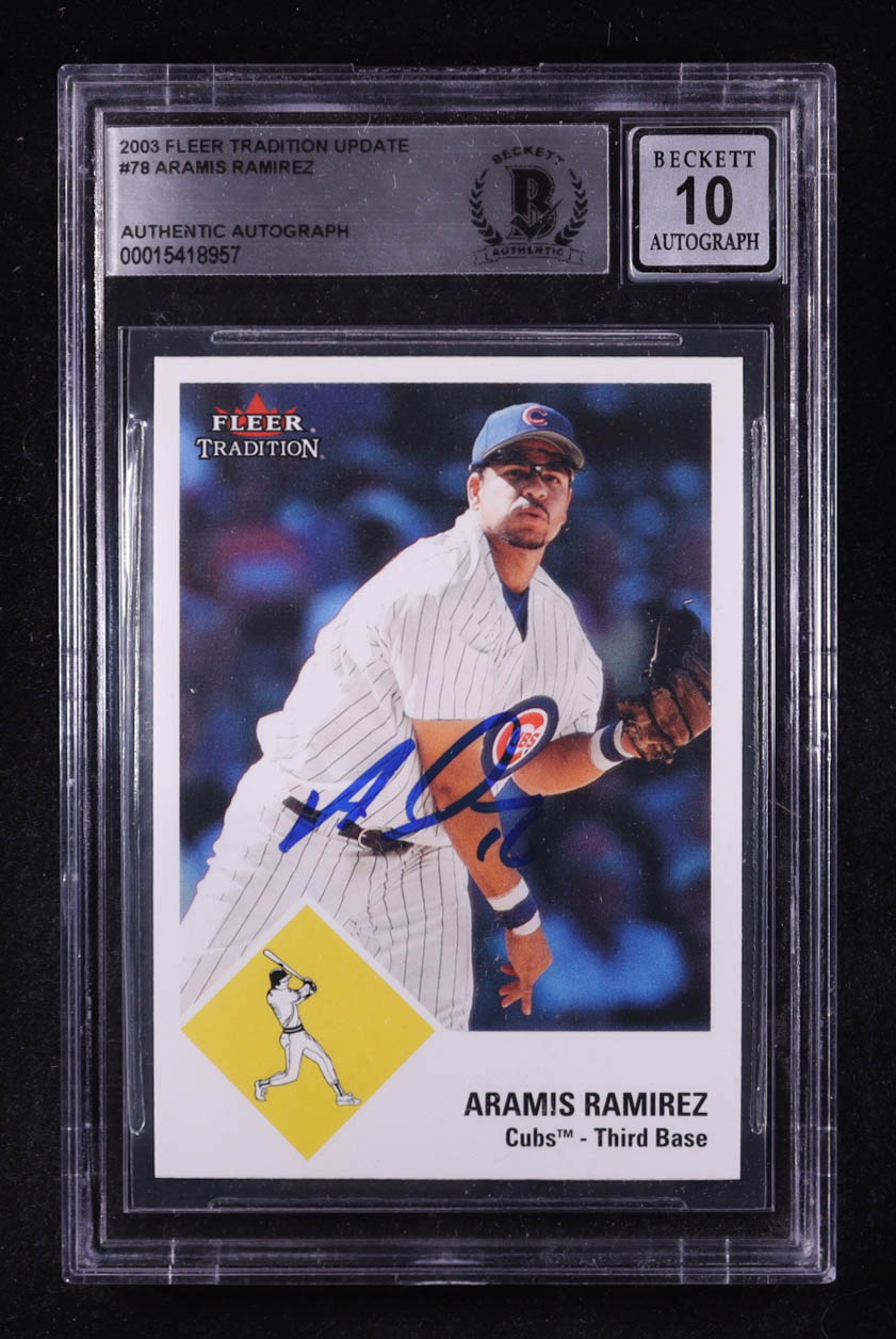 Aramis Ramirez Signed 2003 Fleer Tradition Update #78 (BGS | Auto Grade 10) at PristineAuction.com Aramis Ramirez Signed 2003 Fleer Tradition Update #78 (BGS | Auto Grade 10) at PristineAuction.com