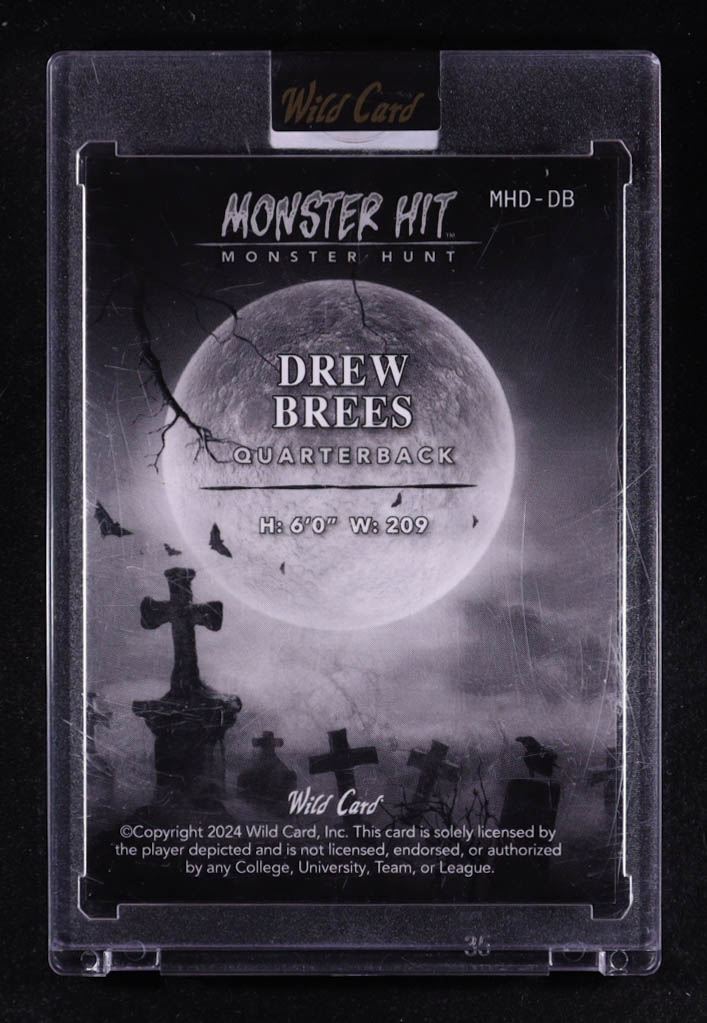 Drew Brees 2024 Wild Card Monster Hit Monster Hunt True 1 of 1 #MHD-DB #1/1 at PristineAuction.com Drew Brees 2024 Wild Card Monster Hit Monster Hunt True 1 of 1 #MHD-DB #1/1 at PristineAuction.com