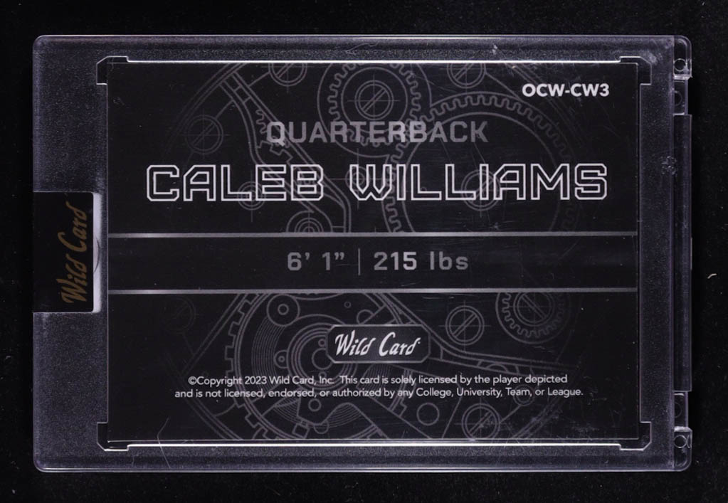 Caleb Williams 2023 Wild Card QB 1 On The Clock #OCW-CW3 RC #43/50 at PristineAuction.com Caleb Williams 2023 Wild Card QB 1 On The Clock #OCW-CW3 RC #43/50 at PristineAuction.com