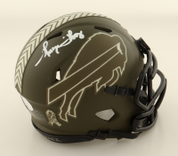 Thurman Thomas Signed Bills Salute To Service Alternate Speed Mini Helmet (JSA) at PristineAuction.com