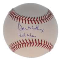Don Mattingly Signed OML Baseball Inscribed "Hit Man" (JSA) at PristineAuction.com